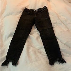 Zara Black Skinny Jeans - Raw Hem